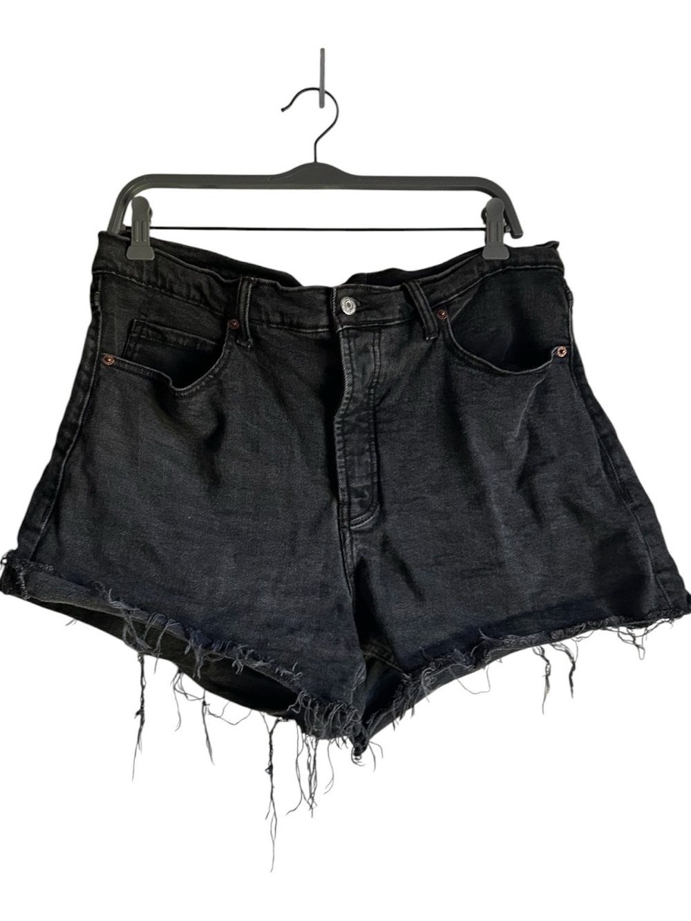 4/$20 Old Navy Size 16 Black High-Rise Frayed Hem Denim Shorts